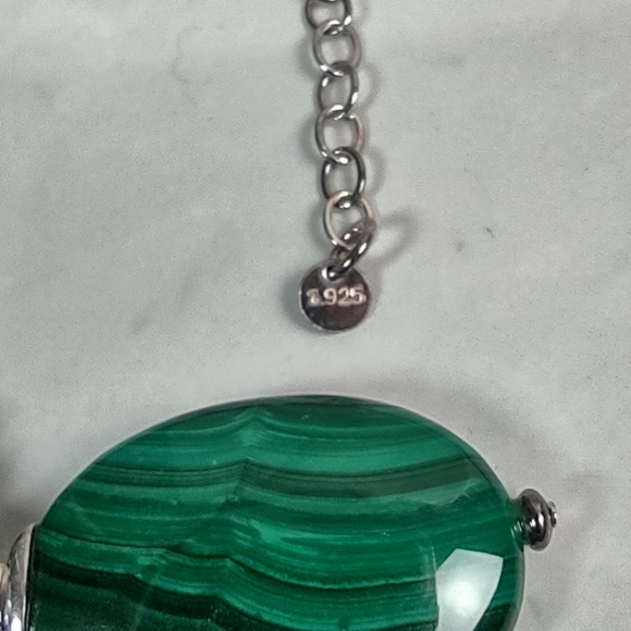 Malachite/Sterling Silver Gemstone Necklace/Pendant - Picture 8 of 8